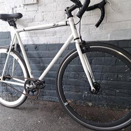 Ready To Ride Away!!!

large solid steel 58 inches frame  

Tyres in good condition 

tyre size ; 700 x 28c

Brakes in great condition

seat post is stuck so I can't raise the seat

offers accepted

serious buyers only