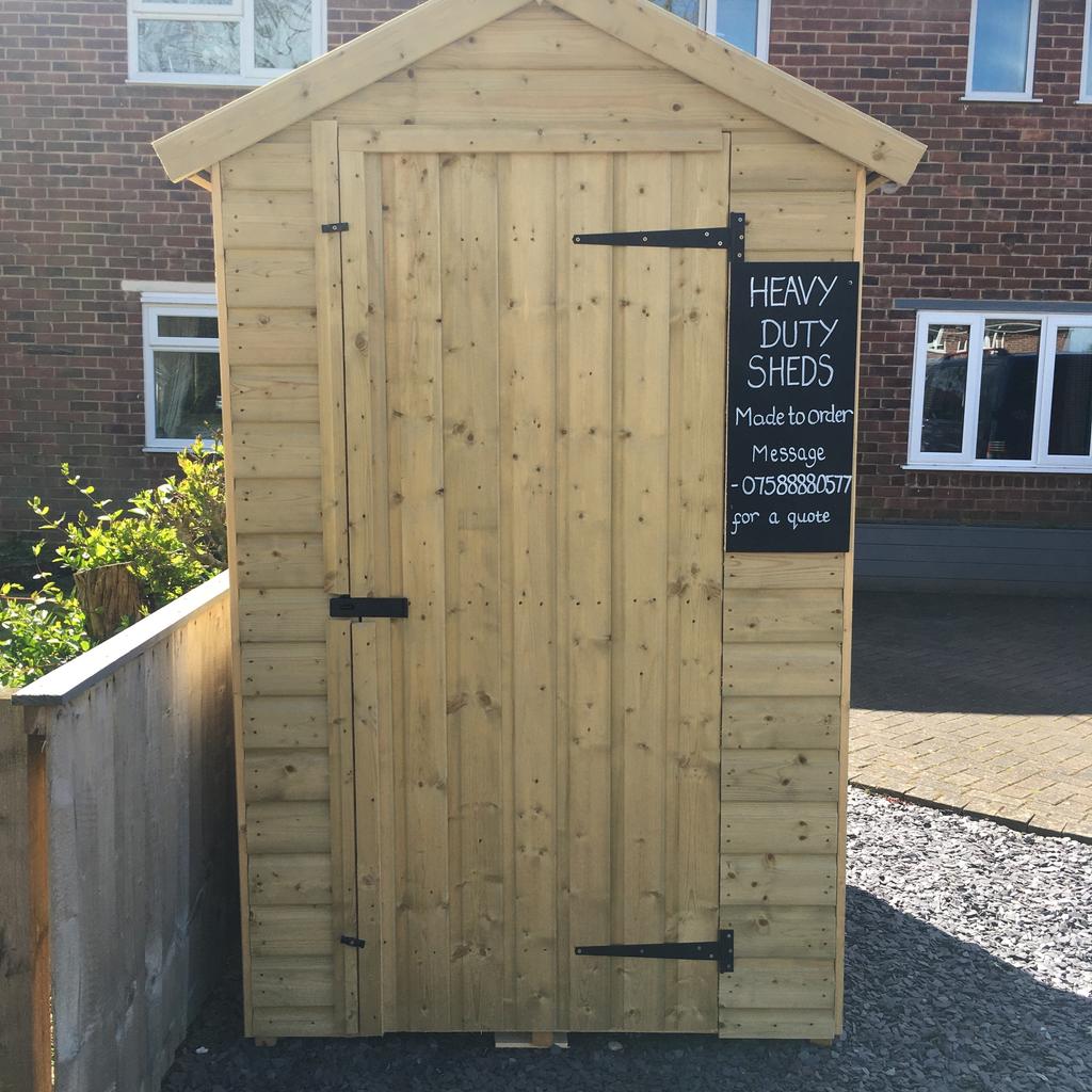 Heavy duty Sheds,Bars,Garden storage made to order. All sides made with 19mm shiplap,13mm shiplap or featheredge boards. Base and roof made from 18mm kiln dried plank. We do not use ply or osb board!
Please message for quote