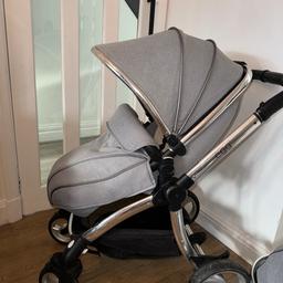 Egg stroller and carry cot good condition some signs of expected wear and tear to the frame work and one slight rip in basket underneath. All is shown in pictures