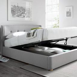 RRP: £699.00

Brand New in Box - unopened. 

See here for details: https://www.diy.com/departments/rhapsody-wolf-grey-upholstered-ottoman-storage-king-size-bed-frame/5060441640321_BQ.prd

Specifications:

Bed size:	King
Colour:	Grey
Depth (mm): 	940mm
Headboard height: 	940mm
Height (mm):	940mm
Length (mm):	2120mm 

Grab a bargain.