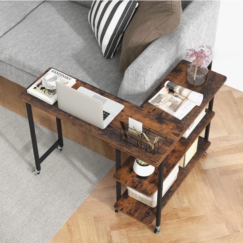 Brand new
Multi-functional desk
Specifications

Colour: Rustic Brown
Material: MDF, Metal
Overlapped Dimension: 90 x 30 x 69 cm (L x W x H)
Extended Dimension: 140 x 30 x 69 cm (L x W x H)
Dimension of Each Shelf: 77 x 25 cm (L x W)
Height Between Each Shelf: 25 cm
Clearance from Shelf to Ground: 12 cm
Net Weight: 13 kg
Weight Capacity of Tabletop: 20 kg
Weight Capacity of Each Shelf: 10 kg