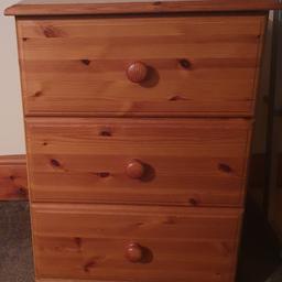 Chest of drawers good condition solid pine
 £40,new homemade double  duvets £20,solid wood table and chairs,a couple of marks on the table otherwise very good condition £50
large airfryer good condition £35,Joseph Joseph knife set good condition £20