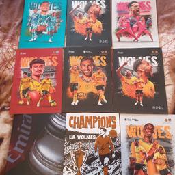 9 wolves football programmes for 23/24 season includes fa cup brentford, brighton, coventry, and premier league shef u, man utd x2, brentford, Burnley,  and newcastle £3 each at the ground all for £15