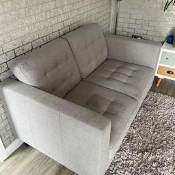 Two seater grey couch 
Occasionally cleaned 
No damage/no stains 
No cushions included 
56 x 35 x 33
Reason to sell: changing kitchen interior