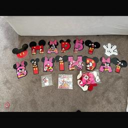Brand new Disney Mickey and Minnie party decorations

Banner
Balloons
Cake topper
Cup cake topper