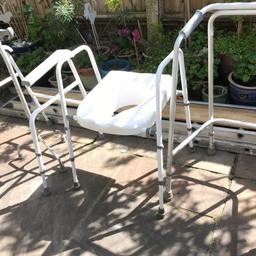 Disability aid equipment 4 items
Support standing aid safety grab handles
Toilet seat aid frame
Zimmer frame
Walking stick
In good used condition
Pick up only