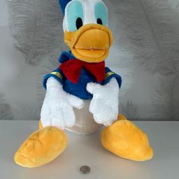 Disney store - Donald Duck plush character 
Let Donald Duck brighten your day with this characterful soft toy! 
Donald in his classic sailor's outfit complete with hat and bow tie, it is the perfect dose of Disney magic.
soft fabric
Retail price £23 
Characterful expression
Disney Store
H45 x W30 x D17cm approx.
Listed on multiple sites 
From a smoke free pet free home