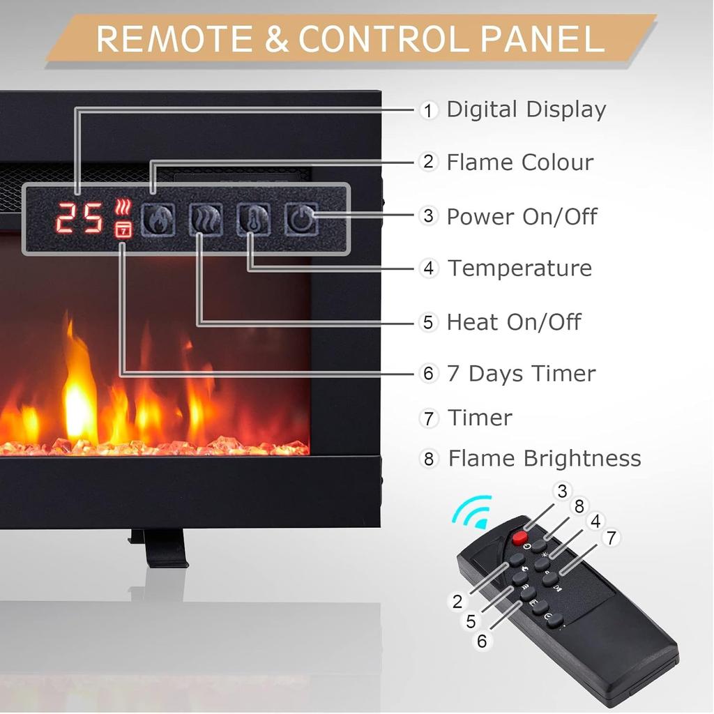 FLAMEKO DILTON 36"/92cm 3 in 1 ELECTRIC FIREPLACE FREESTANDING WALL MOUNTED 9 COLOUR FLAME EFFECTRRP:£189.99 MEDIA WALL COMPATIBLE 900W-1800W HEATER WITH REMOTE CONTROL SUPERB FIRE BRAND NEW BOXEDRELISTED DUE TO NO SHOW TIMEWASTER
NO OFFERS PRICED TO SELL
COLLECTION PREFERED BUT CAN POST DPD 24 NEXT DAY DELIVERY £14.99 EXTRA
Three mount options: Freestanding, Wall Mounted and Recessed. Safe to mount a TV above the fireplace
100% LED lighting with realistic flame effect can be used with or without heater, 9 Flame colour options, Crystal fuel bed
Two heat settings (900W & 1800W), Quiet heater operation heats room from 16℃ to 28℃, Overheating Protection
Remote control and digital display on the fireplace, so there is no need to leave your seat.
Cool touch front glass screen safe for children
CALL OR TEXT 07719800060