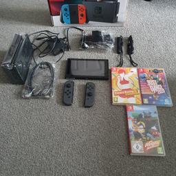 Nintendo switch boxed most of which still in packaging comes with whats in pictures as shown and the 3 games included plus mario 3d allstars
can post item on a special delivery which is not included in the price.
