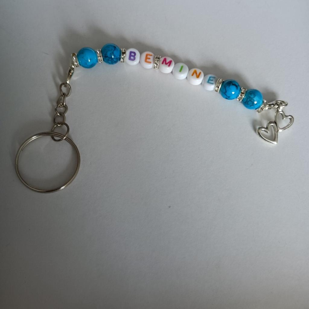 Lovely keyring, handmade with love, can also be personalised, Not suitable for children under 3 years old. I post at £1.95 p&p. I accept PayPal Friends and Family.