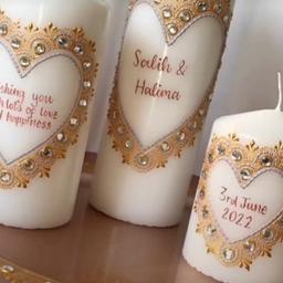 Usually is £12 for 3 candles but if you buy two it's £20
Perfect for mehndi, wedding, gifts etc
Message can be added
Recieve it 3-4 days 
Delivery only