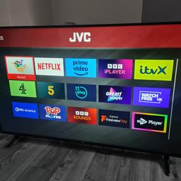 JVC 65 INCH SMART 4K UHD HDR LED TV WITH WIFI, FREEVIEW HD 

COMES ON ITS STAND WITH REMOTE CONTROL 

JVC 65 INCH SCREEN 
SMART TV WITH APPS 
BUILT IN FREEVIEW HD
FREEVIEW PLAY
4 X HDMI PORTS 
2 X USB PORTS
VGA PORT

CAN DELIVER LOCALLY FOR PETROL COST