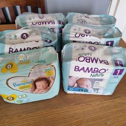 new, up to 9lbs, 22 nappies in each one