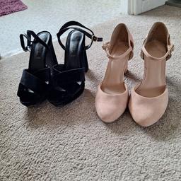 Brands are Esmara and New Look. Both worn a couple of times but not suiting my feet. The black ones are size 6 and the nude colour 5. Good condition, collection from Netherstowe WS13