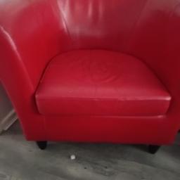 RED TUB CHAIR GOOD CONDITION COLLECTION ONLY FROM M65BJ AREA