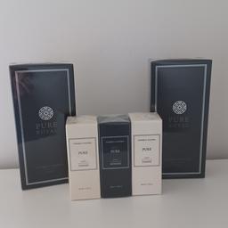 Womens FM Pure fragrances £9 each.
01 - Inspired by Givenchy Ange ou demon le secret 
448 - Inspired by Marc Jacobs Decadence

Mens FM Pure fragrance £10.
134 - Inspired by Giorgio Armani Aqua di gio

Mens FM Royal fragrances £14 each.
199 - Inspired by Paco Rabanne One Million 
301 - Inspired by Diesel Only the brave

All 50ml. 
Collection only WS10, no holding