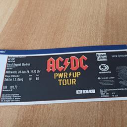 Verkaufe 4 Tickets für AC DC in Wien am 26.6.24.Die Plätze sind nebeneinander. Versende die Tickets Gratis bei Bedarf. Preis 183€ pro Ticket.