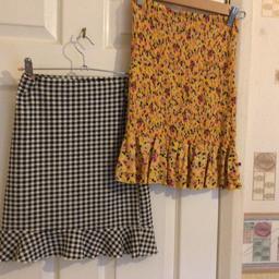 Beautiful size 8 summer skirts for little girl vibrant orange and black and white check  the orange shired elasticity