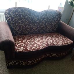 2 seater setee, good condition, clean, replacing with corner sofa so selling it. Opens up with storage under the seats and can be made to open up flat into bed for child. Will accept decent offers.