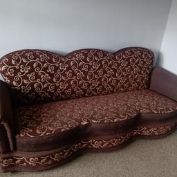 3 seater setee, fair condition, 2 small tears in lining, very clean. opens up for storage under the seats and can open flat into a bed. selling because we are getting corner sofa. Will accept decent offers.