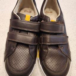 brand new Clarks shoes size 2 G boys ,brown leather with velcro. see pictures for details collection from wv14 or will post see my other items for boys and ladies bundles