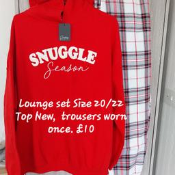 snuggle Season lounge set
size 20/22
Hoodie brand new
Trousers worn once
in very good clean condition from a clean smoke/pet free home.

collection B45
