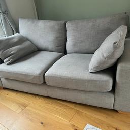 2 x Next Sonoma 2 seater sofas
Fair condition, a few minor marks, some damaged stitching on cushions.
Fire resistant label included on both.
Approximate dimensions;
Overall- L1850xD980xH880mm 
Seat- D580xH410mm