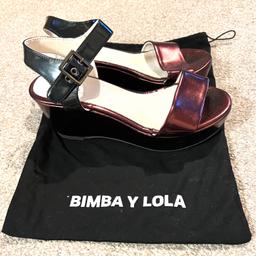 Hi ladies welcome all to this gorgeous looking style Bimba Y Lola Wedge Heeled Sandals Size Uk 5 Eur 38 in min condition only worn twice comes with dust bag thanks