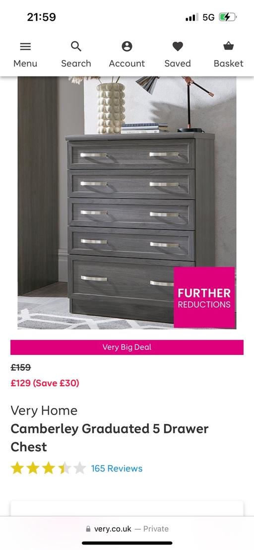 Buy & Sell West Midlands Birmingham - Photos for 5 drawer chest dark oak brand new boxed