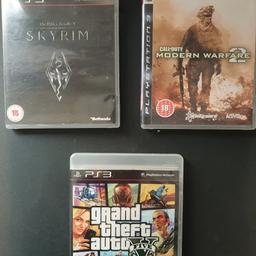 FIVE PS3 GAMES, ALL ARE IN EXCELLENT CONDITION, NO POSTAGE, PICK UP ONLY.