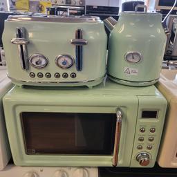 Set of 4 Slice Toaster, 1.7 L Kettle, Microwave in Green Colour, £100

BOLTON HOME APPLIANCES 

4Wadsworth Industrial Park, Bridgeman Street 
104 High St, Bolton BL3 6SR
Unit 3                         
next to shining star nursery and front of cater choice 
07887421883
We open Monday to Saturday 9 till 6
Sunday 10 till 2