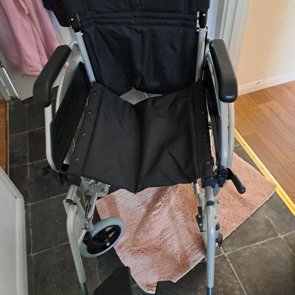 New light weight wheelchair,sat in for 1 hour but not suitable for the person
cost £295
Collection Coalville