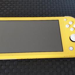 yellow nintendo switch lite brought from new with original box with charger and 2 games animal crossings new horizon and Minecraft dungeons has been well looked after hardly used due to daughter having ps4 would be good as a first console for a child only thing is a couple of marks hardly can be seen 120 ono no stupid offers as will not respond