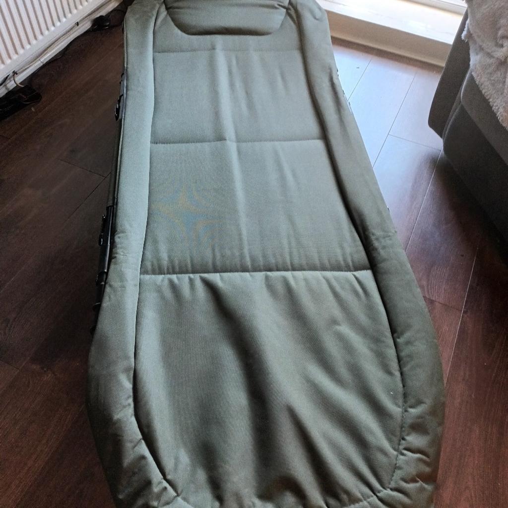 C Series Pro Logic Bed Chair. Excellent condition, fully adjustable legs with mud feet for any unlevel ground,folds flat for easy storage. £50 ovno