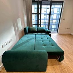 Excellent High Quality upholstery Corner Sofa Bed.

Advance built in mattress for extra comfort with double storage space.

The chaise lounge can be placed LEFT or RIGHT easily.

Size of L shape: 245cm by 150cm

Size of bed: 200cm by 140cm.

Can easily sleep 2 adults.

Comes in 3 pieces for easy transportation and to take through tight narrow space.

Contact me on my business WhatsApp for more information
(07438091615).