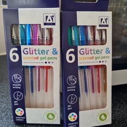 2 x packs of 6 glitter scented gel pens brand new in packaging