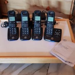 BT Xd56 Digital Cordless Phones + Answer Machine. Quad Set. Easy quick set-up guide instructions. Only selling as downsized to a twin set instead. SOLD AS SEEN - NON-REFUNDABLE. BUYER TO COLLECT- CASH ON COLLECTION.