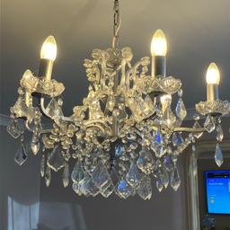 Excellent condition, six arm chandelier silver pick up Canning Town E16 I paid £295