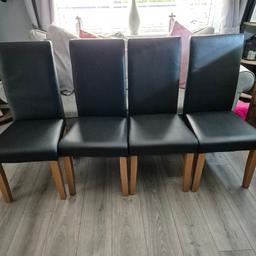 Dining room table and 4 chairs for sale in excellent condition apart for 1 small rip on the back of one of the chairs which is shown on pictures this is £269 in argos and we only bought it in September so grab a bargain