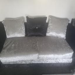 Silver and black crushed velvet 2 & 3 seater sofas, less than a year old, immaculate condition
Collection only