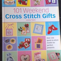 I am having a clear out and selling this 101 Weekend Cross Stitch Gifts book by Lesley Teare. Cover has a few marks from storage and a faded edge from previous storage by window but otherwise very good condition. Hardback book.

I am willing to post in the UK and cost will be checked upon request.