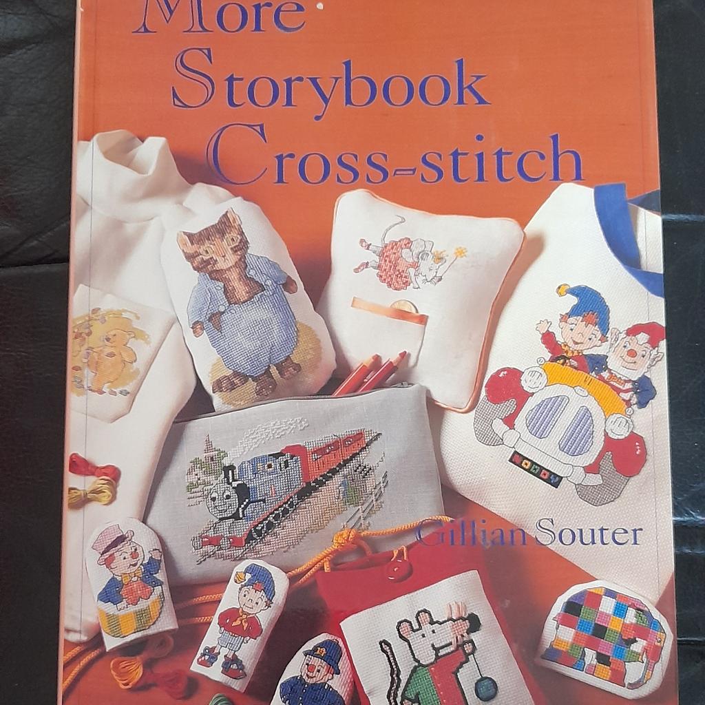I am having a clear out and selling this More Storybook Cross Stitch book by Gillian Souter. Designs include beloved characters from:

Maisy
Noddy
Tom Kitten
Big Bear and Little Bear
Thomas The Tank Engine
Alice In Wonderland
Velveteen Rabbit
Postman Pat
Angelina
Elmer

Cover has a few marks from storage and a water mark from about p90 onwards at bottom of book from previous storage by window. Doesn't affect turning of pages

I am willing to post in the UK and cost will be checked upon request.