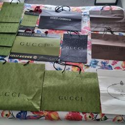 Assorted designer paper shopping bags, Louis Vuitton, Gucci, Prada, Dolce&Gabbana.
An in person delivery in Central London could be arranged or collection from Stratford.