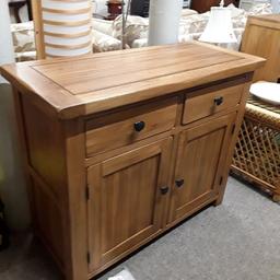 SALE - Was £180 NOW £150.

This lovely sideboard, made of solid wood throughout, is in very good all-round used condition...

39 inches wide x 17 inches deep x 33 inches high.

Our second hand furniture mill shop is LOW COST MOVES, at St Paul's trading estate, Copley Mill, off Huddersfield Road, Stalybridge SK15 3DN... Delivery available for an extra charge.

There are some large metal gates next to St Paul's church... Go through them, bear immediate left and we are at the bottom of the slope, up from the red steps... 

If you are interested in this or any other item, please contact me on 07734 330574, or on the shop 0161 879 9365...Many thanks, Helen. 

We are OPEN Monday to Friday from 10 am - 5 pm and Saturday 10 am - 3.30 pm... CLOSED Sundays.  CLOSED Bank Holiday long weekends...