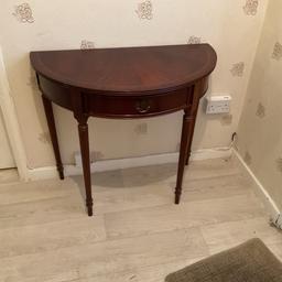 Half moon hall table with draw very good condition.