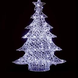 Featuring 120 bright white LEDs with twinkling effects, this Acrylic Christmas tree will look simply dazzling illuminated in your garden
Suitable for both indoor and outdoor use
At 1m high, this illumination will make definitely make a visual impact
Made from a flexible soft acrylic to withstand all weather conditions

1 x Premier 1m Acrylic Christmas Tree White (120 LEDs)
Height: 1m
Cable length: 5m
120 bright white LEDs
Suitable for indoor and outdoor use
Only used once
Collection only
Cash on collection