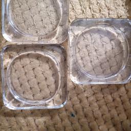 Three glass candle holders from IKEA. in good clean condition. Honest callers only please see my other adverts thank you for looking.