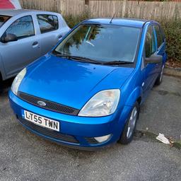 PLEASE READ
Blue Ford Fiesta
No MOT
Engine light is on however may just need resetting as work has been done on it.
Brand new spark plugs
Brand new cam sensor
Brand new coil spring
Brand new catalytic converter
Has had an engine flush and oil change
Possibly needs a new battery but not sure.
Once it starts it runs perfect with no issues, as I’ve stated work has been done on it and I cannot afford to insure it and run the car anymore so it has been sat for a while.
If someone can give it the TLC it needs it will be a brilliant car.
Any questions please don’t hesitate to ask.