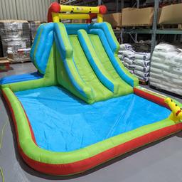 BeBop
13ft 8inch Neptune Tower
Bouncy Water Slide

Item was used few times, still in good condition, fully working, without any damages, has normal signs of used (little bit dirty).

Specification:
- Approximate overall dimensions: 420cm (L) x 300cm (W) x 230cm (H) (13.8ft x 9.8ft x 7.5ft)
- Slide: 215cm (L) x 42cm per lane (W) x 137cm (H) (7ft x 1.4ft x 4.5ft)
- Climbing wall: 155cm (H) x 45cm (W) (5ft x 1.5ft)
- Splash Pool: 385cm (L) x 270cm (W) x 22cm (H) (12.6ft x 8.9ft x 0.7ft)
- Drop from bottom of slide to the ground: 15cm
- 450w electric inflatable blower fan supplied
- Suitable for children aged 3-10 years old
- 38Kg maximum weight per child
- 145cm maximum height per child
- Maximum 3 children
- Maximum overall weight capacity 114kg

RRP £399.99