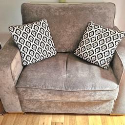 Grey velour cuddle chair bed bought from SCS Doncaster  9 months ago for £799 .In excellent condition from a smoke free home. Never been used as a bed and mattress still in packaging. Selling as need more space & want to buy a recliner chair instead.
